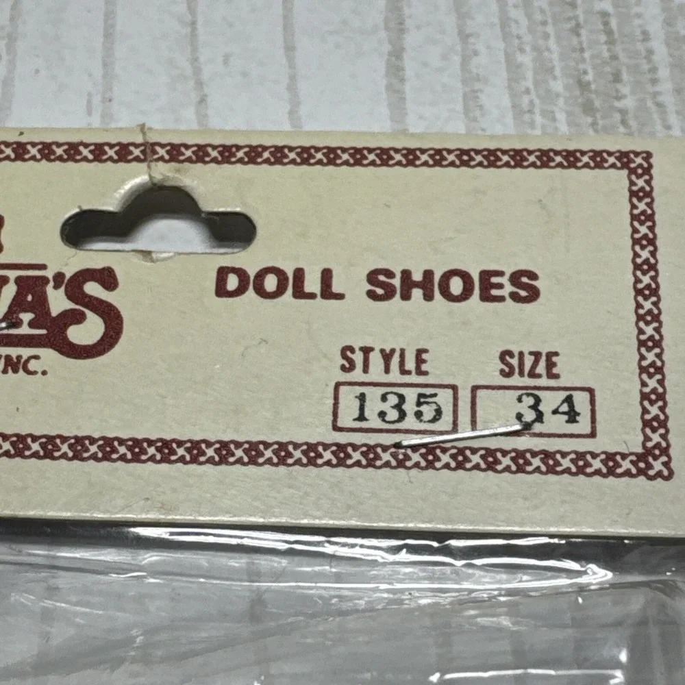 Vintage lot of 3 Doll Shoes Tallina's white with tie and healed brown boots